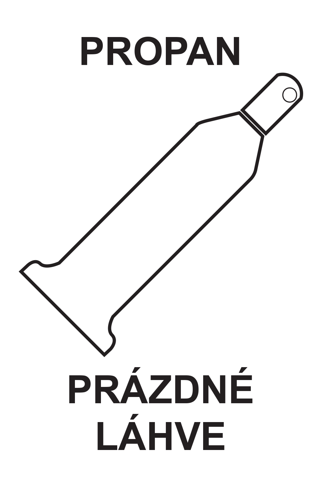 Symbol + text : Propan / Prázdné láhve
