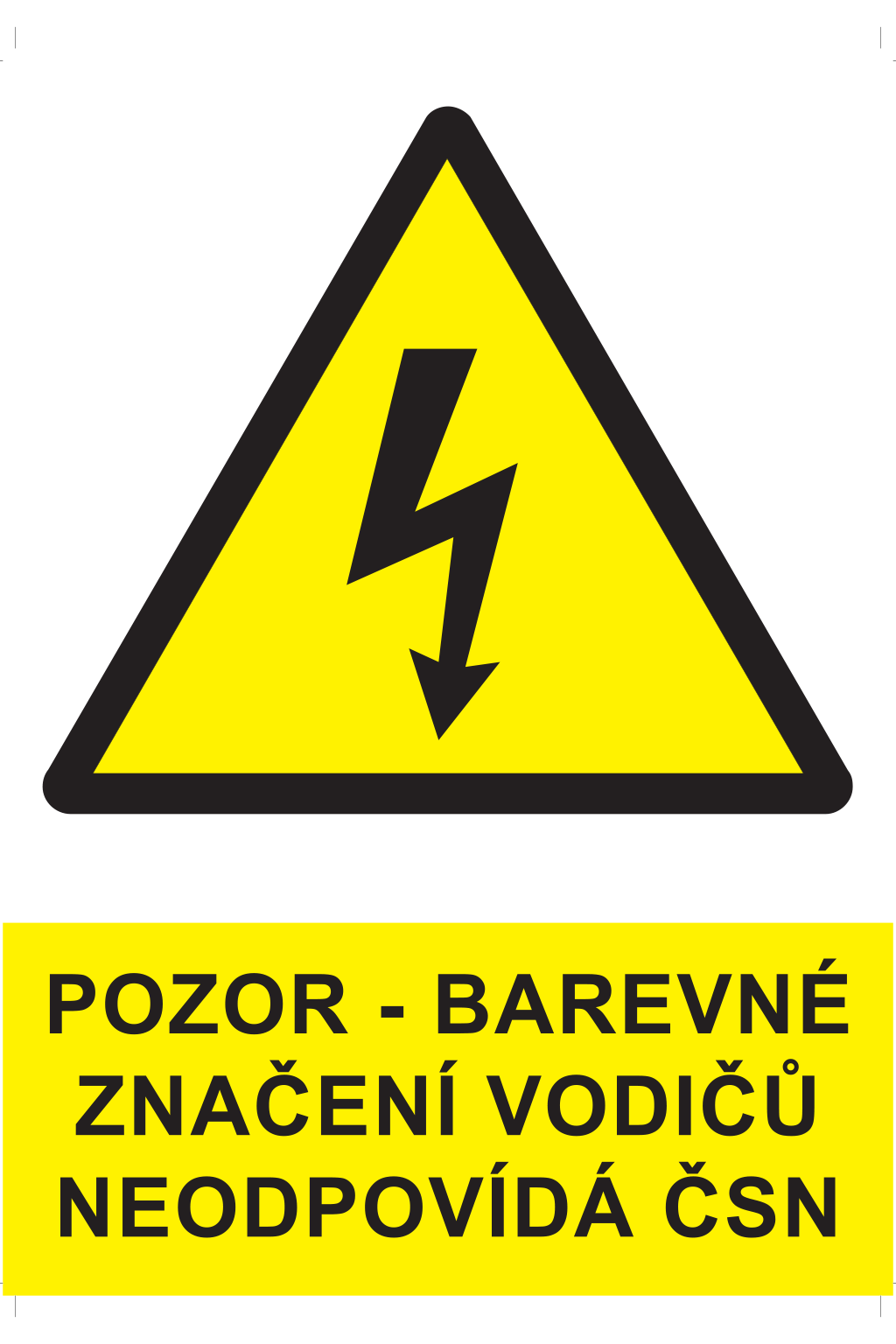 Pozor - barevné značení vodičů neodpovídá ČSN