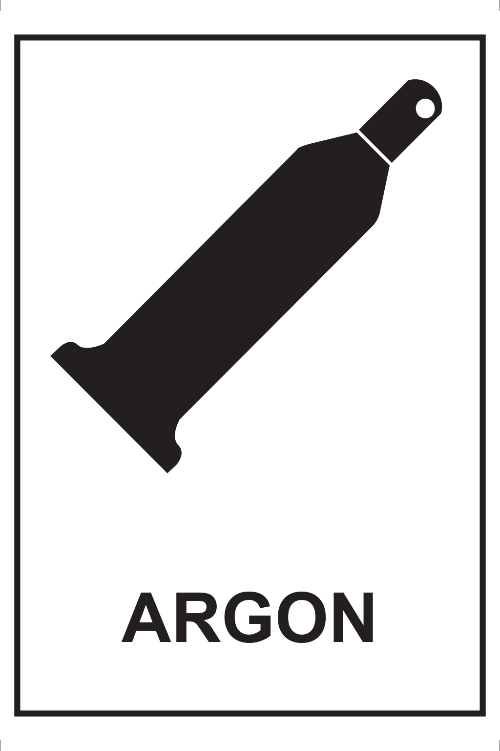 Symbol láhve + doplňkový text : Argon