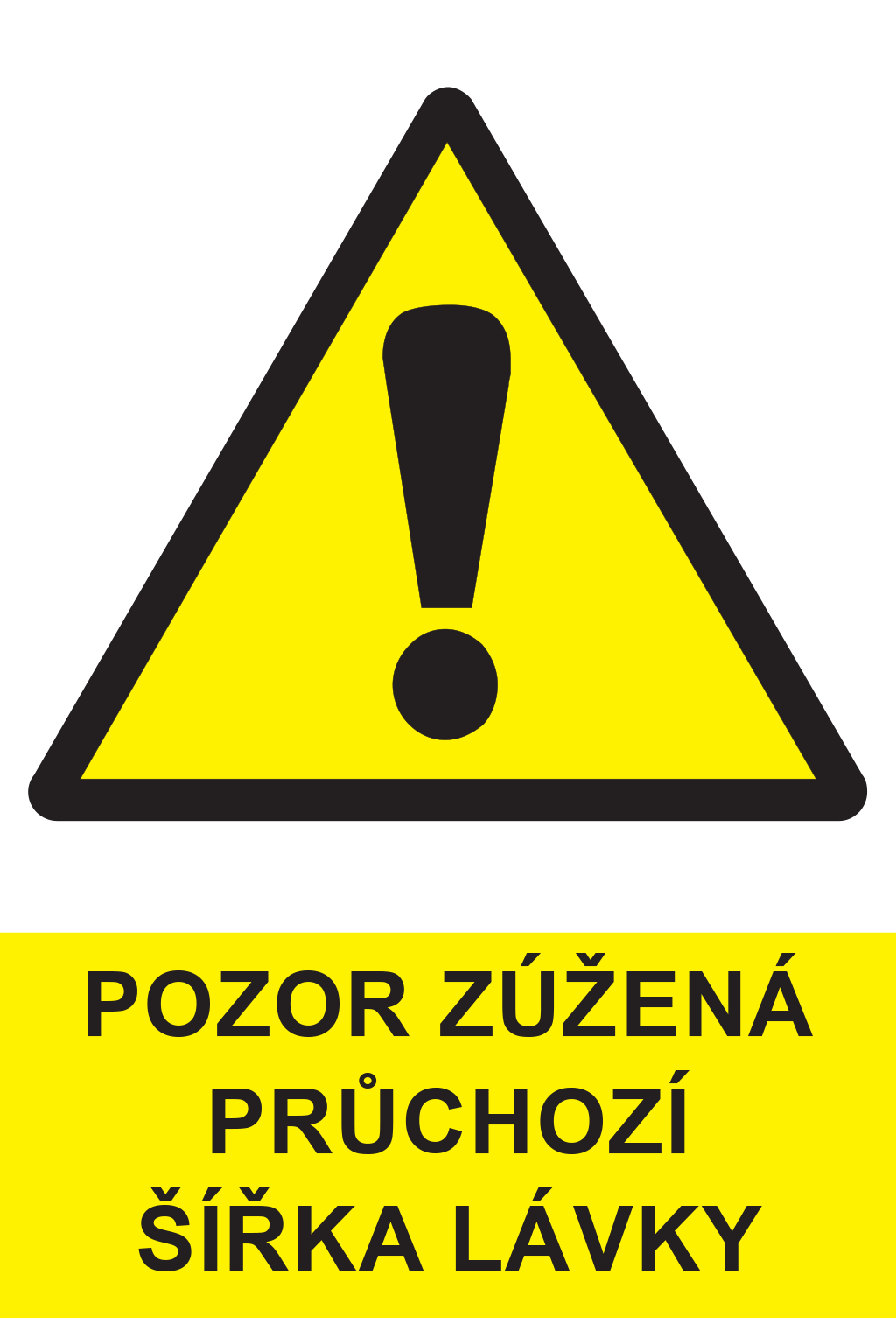 Pozor zúžená průchozí šíře lávky