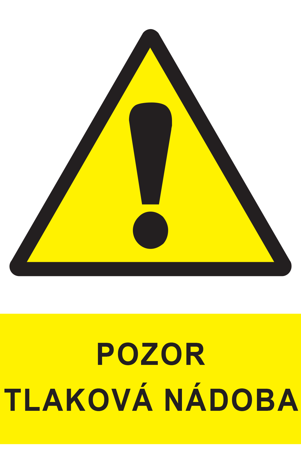 Pozor tlaková nádoba