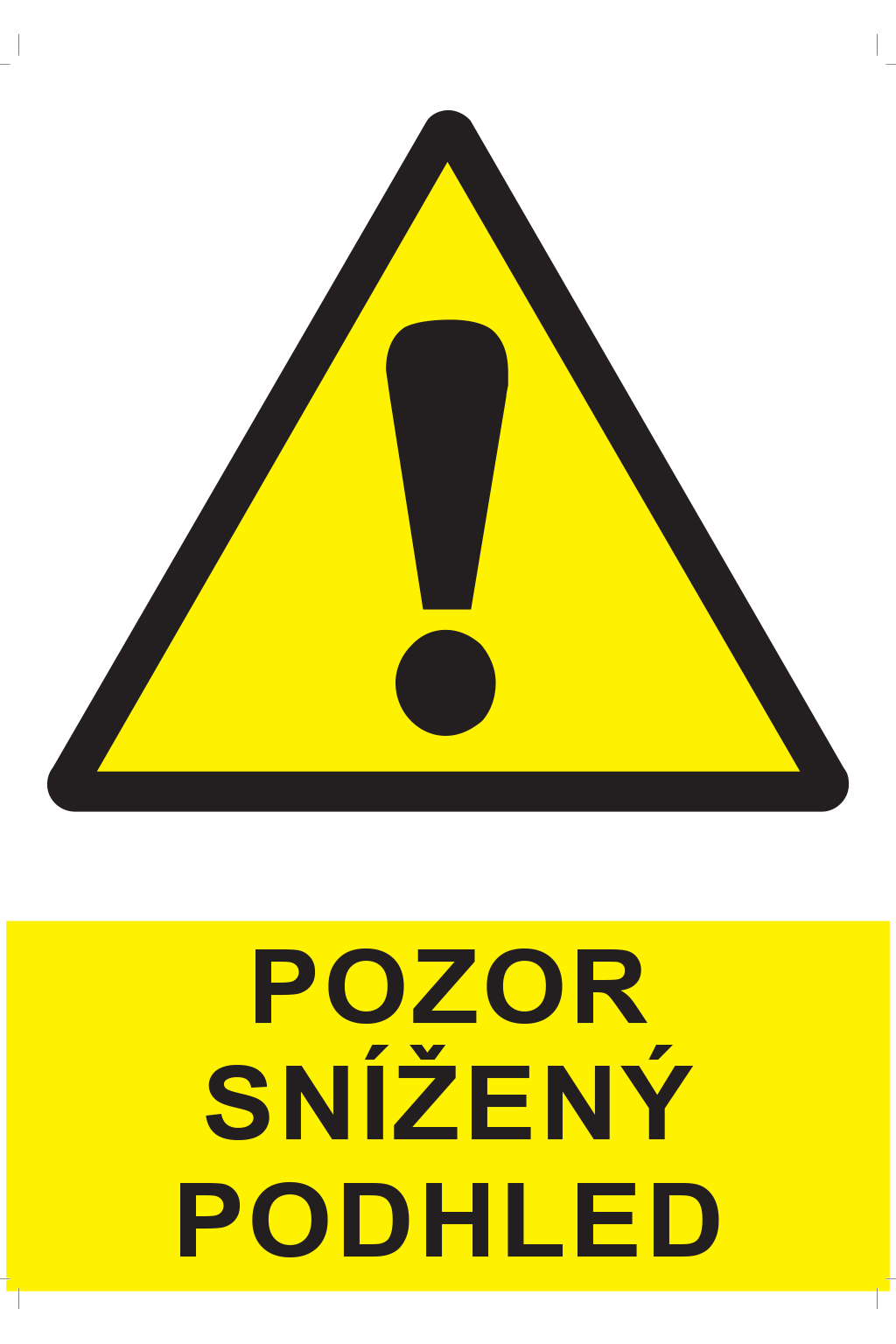 Pozor snížený podhled