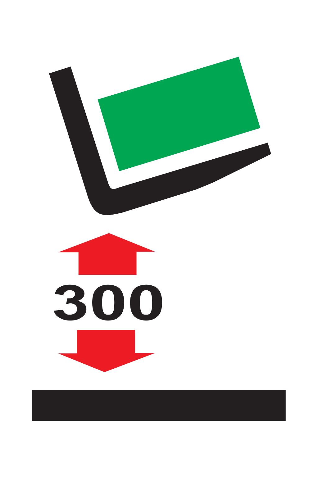Minimální výška vidlí od podlahy 300 mm