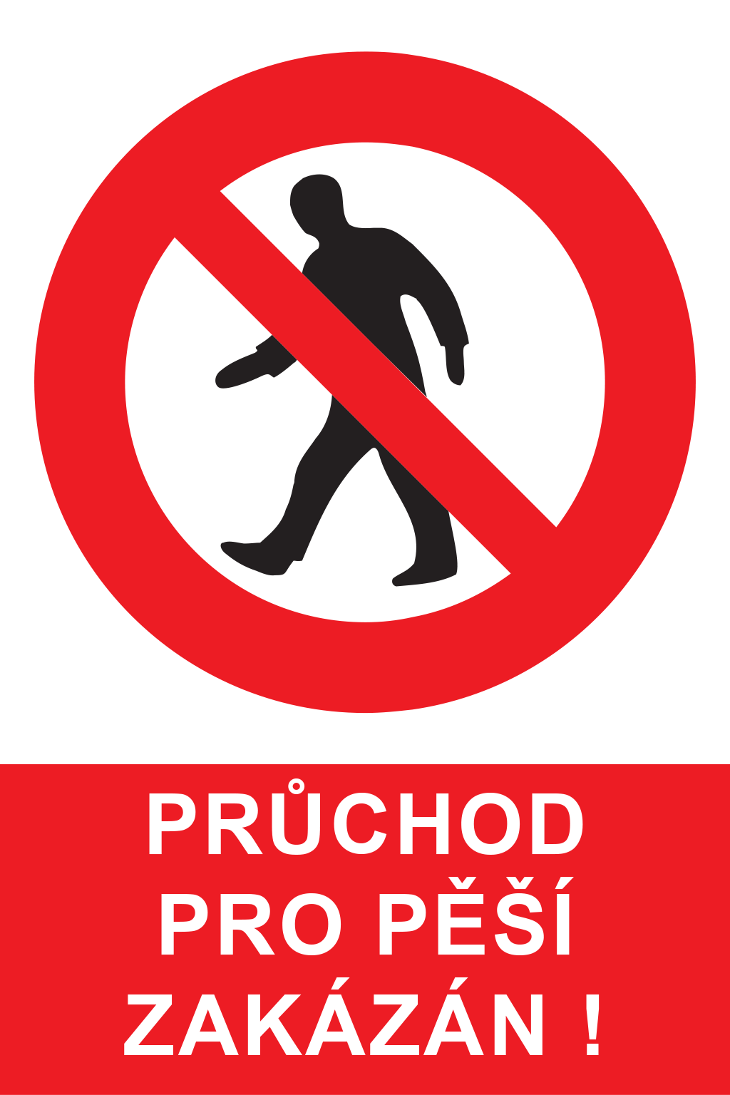 Průchod pro pěší zakázán !