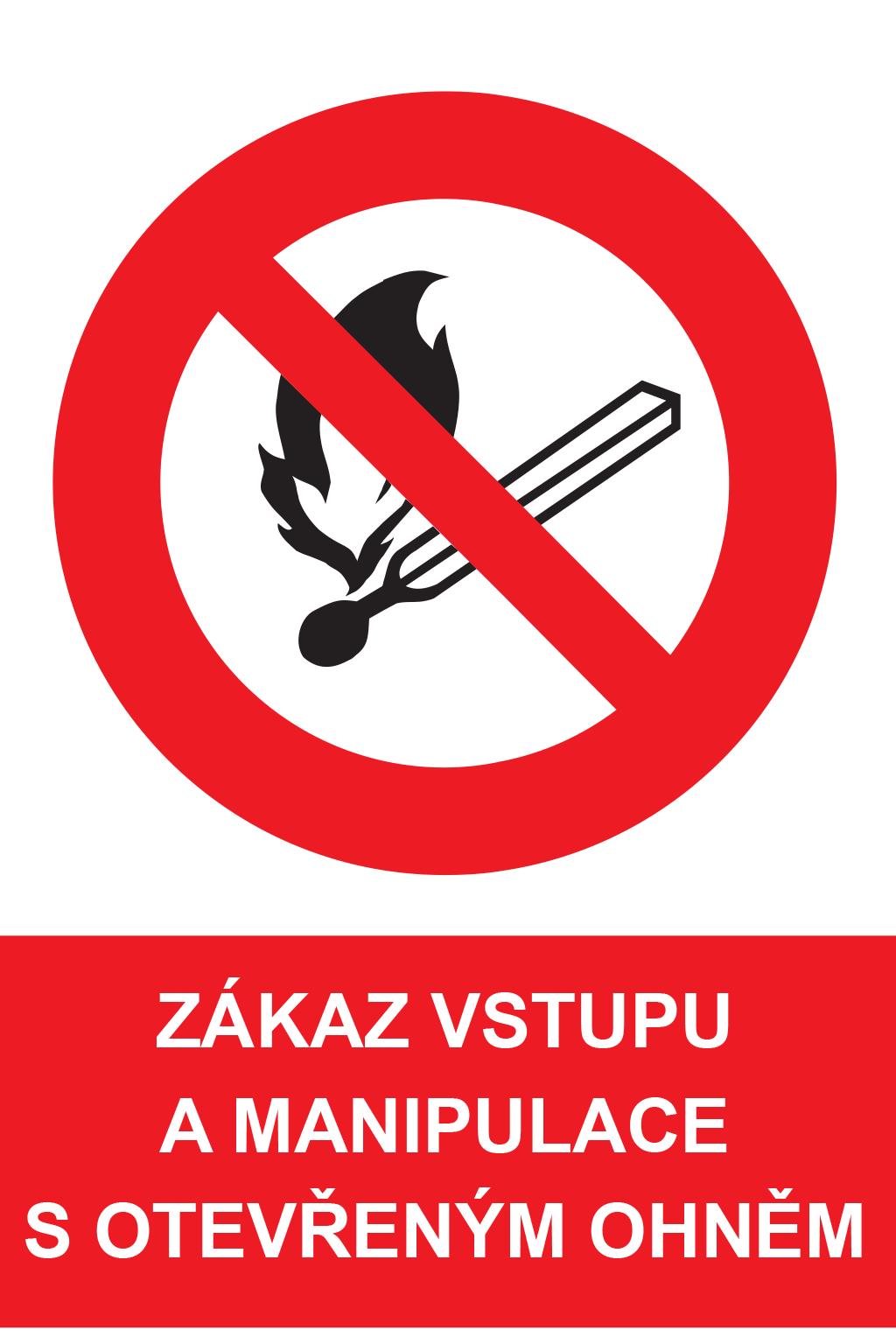Zákaz kouření a manipulace s otevřeným ohněm