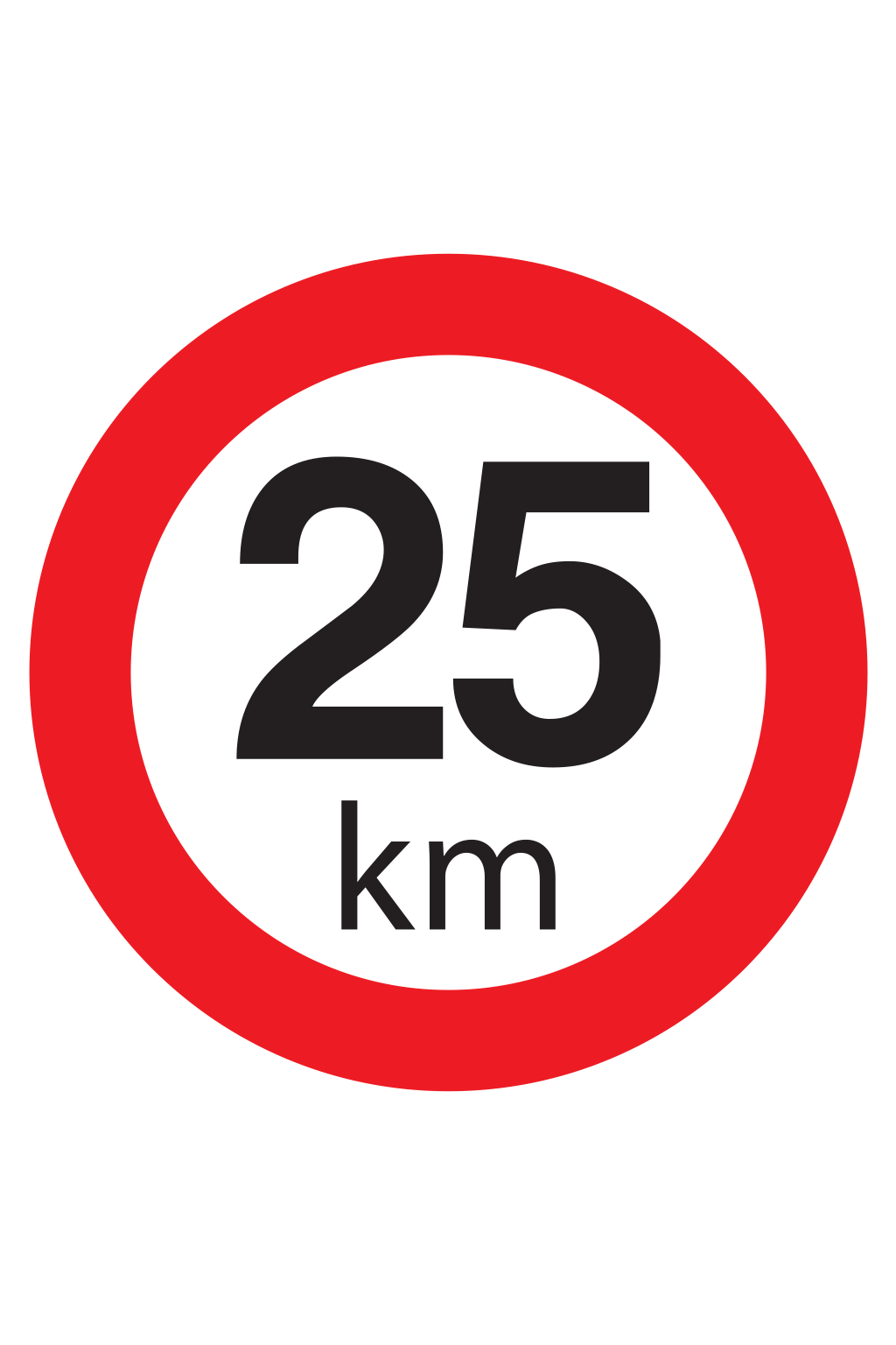 Označení max. rychlosti 25 km/h