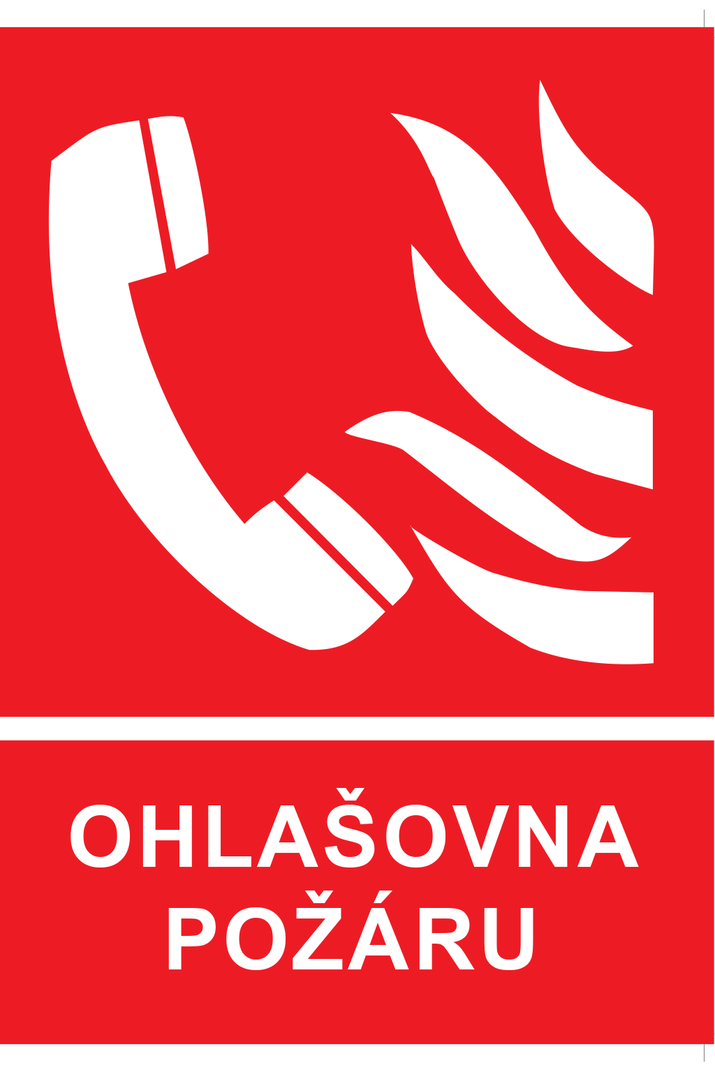 Ohlašovna požáru - TEXT + SYMBOL