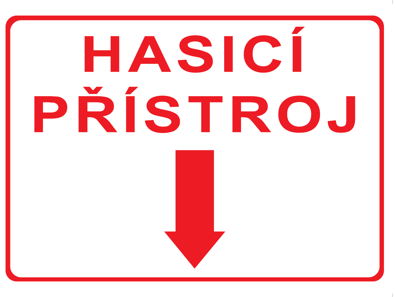 Hasící přístroj - šipka ( červená )