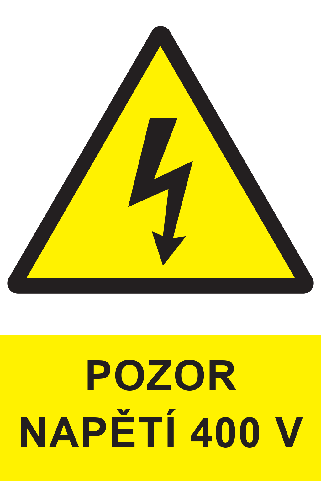 Pozor - napětí 400 V