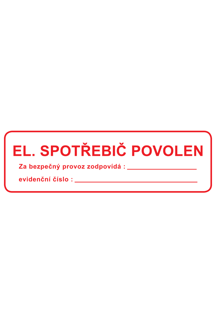 El. spotřebič povolen