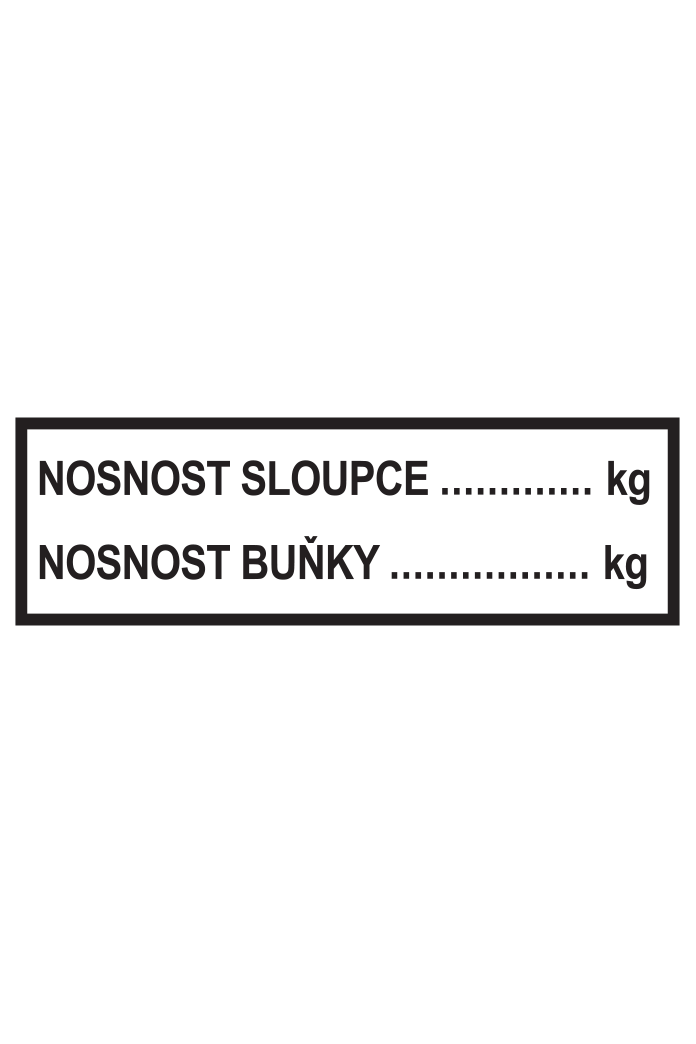Nosnost sloupce....kg Nosnost buňky...kg