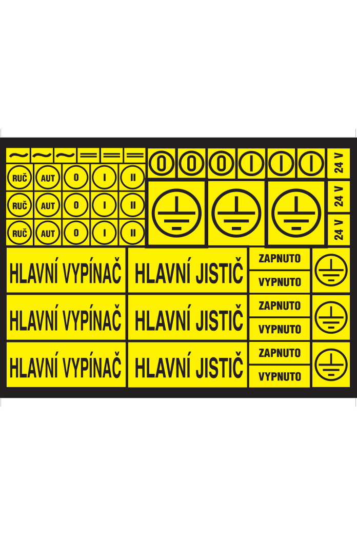 Arch - hlavní jistič, zapnuto, vypnuto, RUČ, AUT….