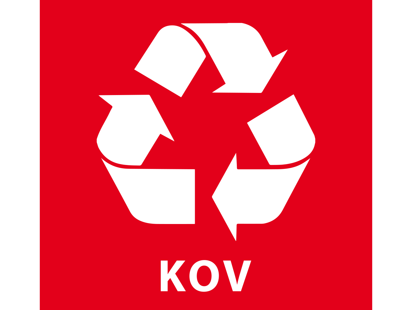 Kov - samolepka na separovaný odpad