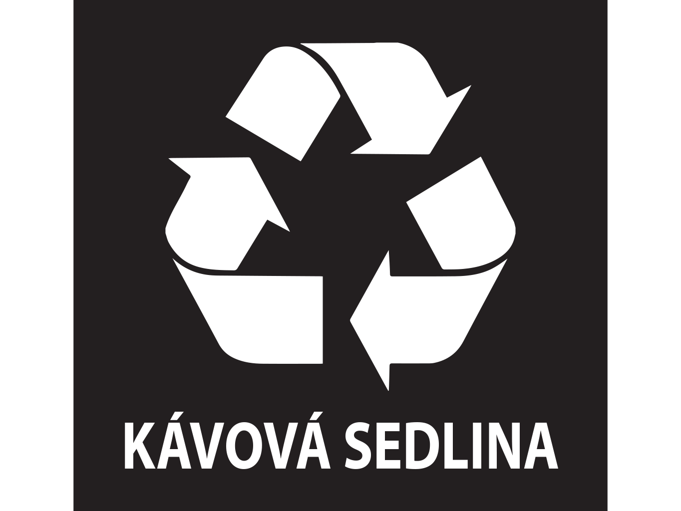 Kávová sedlina - samolepka na separovaný odpad