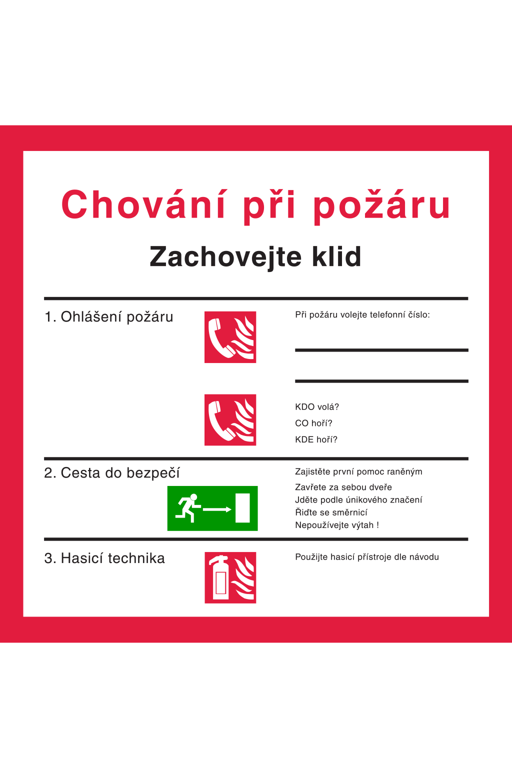 Chování při požáru