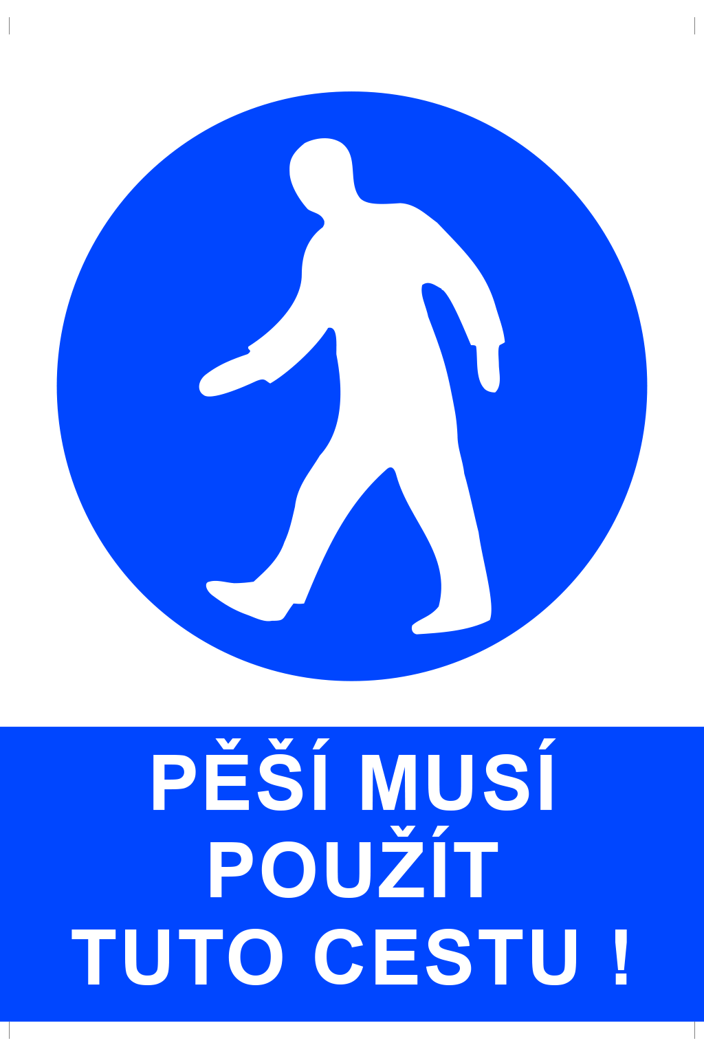 Pěší musí použít tuto cestu !