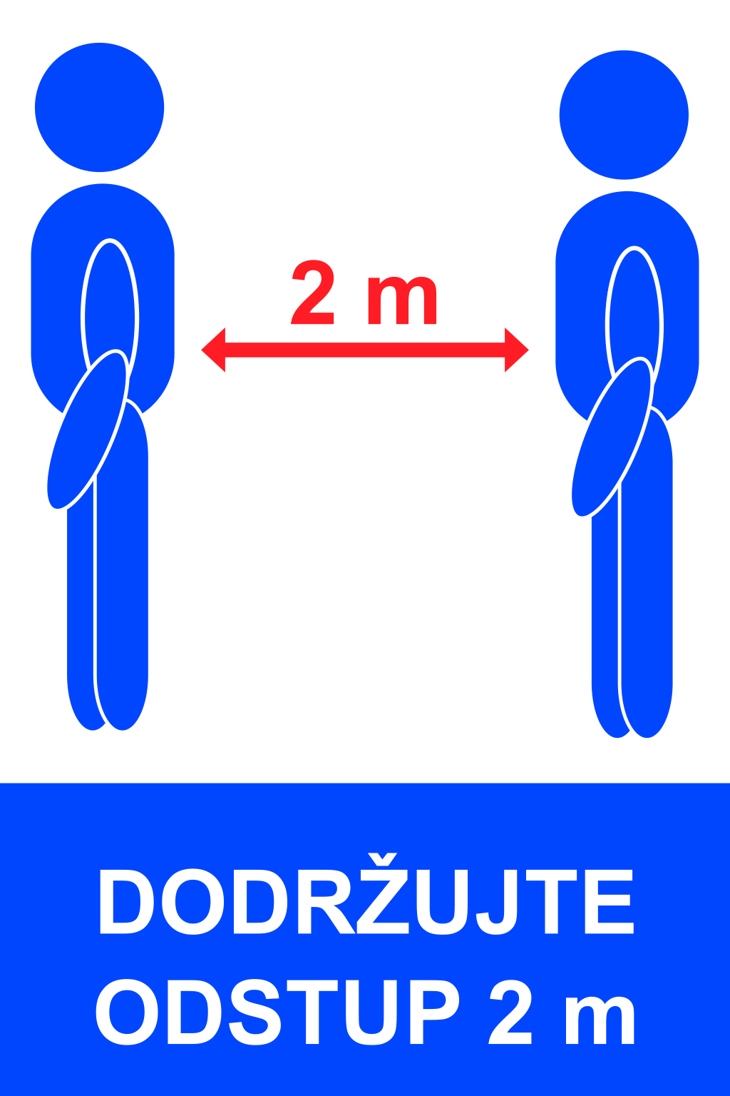 Dodržujte odstup 2 m