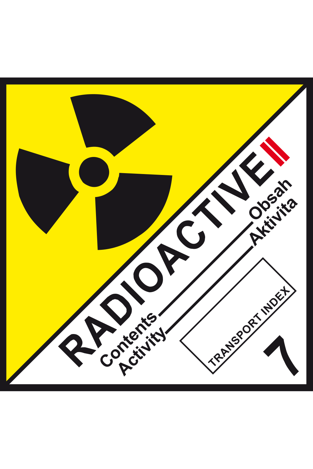 ADR - Radioaktivní látka v kusech kategorie II., č. 7B