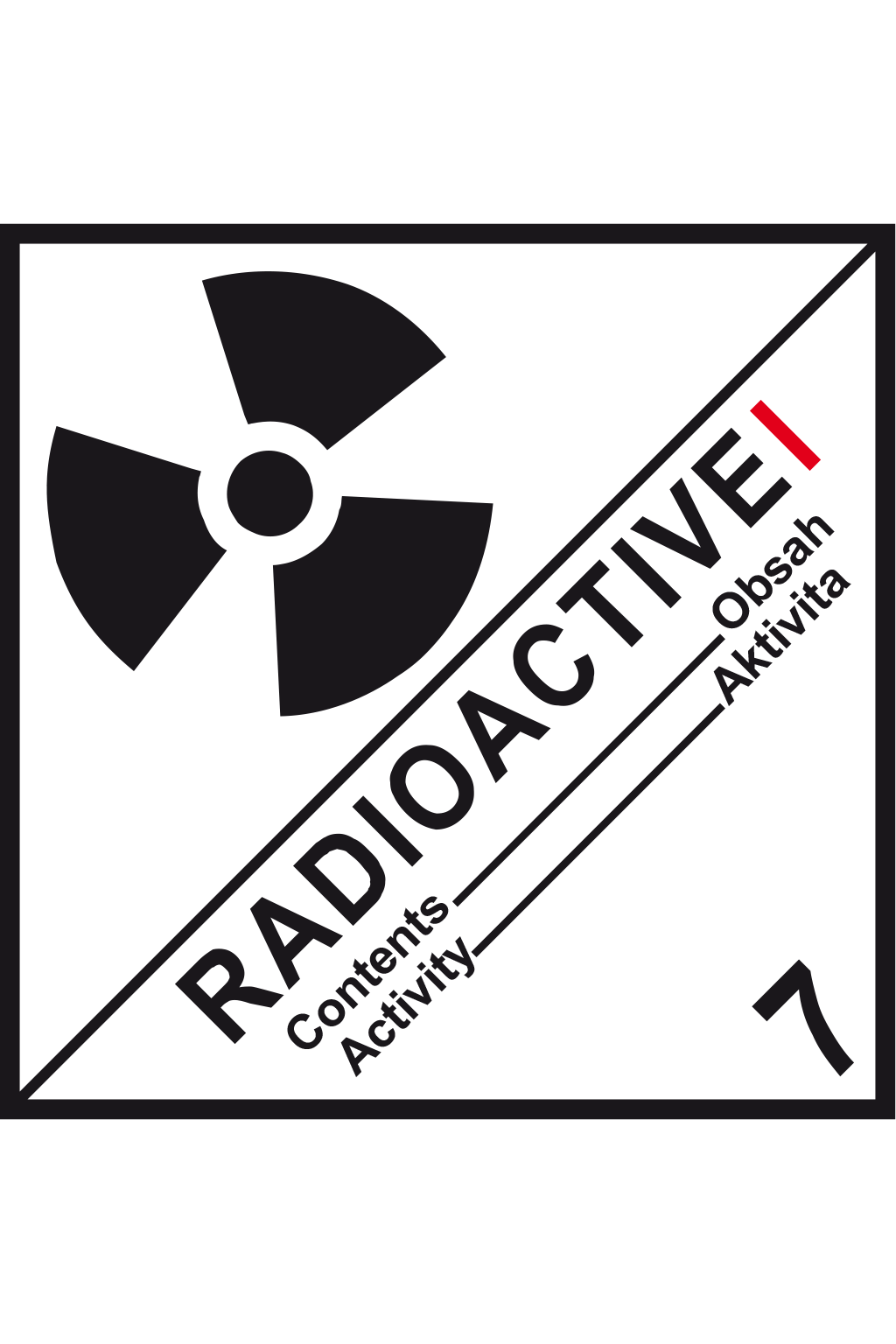 ADR - Radioaktivní látka v kusech kategorie I., č. 7A